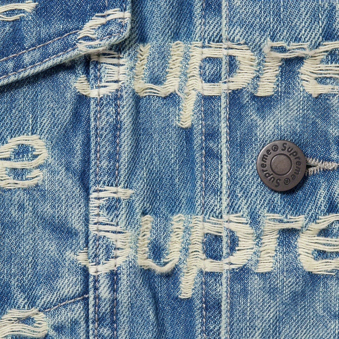 Frayed Logos Denim Trucker Jacket view 2